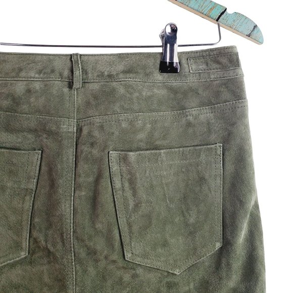Blank NYC Suede Skirt in Ivy League Green Size 26 - Picture 5 of 7